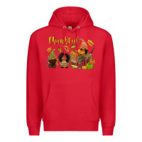 Red Thankful afro gnome Premium Hoodie - NancyCooperArtShop
