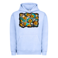 Pigment Grape Ice cowhide  turquoise sunflowers pattern olivia Urban Hoodie - OliviaCreatesArt
