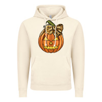 Vintage Artic Leopard Ribbon Halloween Pumkin Vintage Hoodie - JahusDesignShop