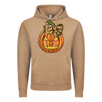 Vintage Coffee Leopard Ribbon Halloween Pumkin Vintage Hoodie - JahusDesignShop