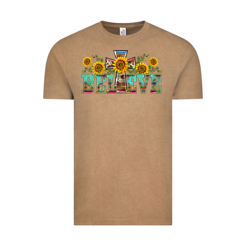 Western Believe Sunflowers Flowers Vintage Tee by BarkalooDesign | Teevron
