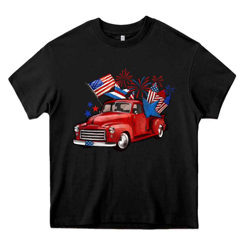 American Truck 4th Of July Heavy Core Tee by BarkalooDesign | Teevron