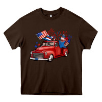 Chocolate Brown american truck 4th of july Heavy Core Tee - BarkalooDesign