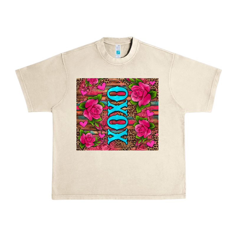 Xoxo Valentine's Day Pink Roses And Hearts Urban Heavy Tee by Jasminsmagicworld | Teevron