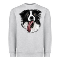 Heather Grey Border Collie Heavyweight Sweatshirt - Jasminsmagicworld