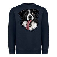 Navy Border Collie Heavyweight Sweatshirt - Jasminsmagicworld