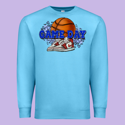Game Day Basketball Premium Sweatshirt Designed By Nancycooperartshop