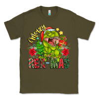 Army Green Merry Rexmas Classic Tee - CowhideDigitalArt