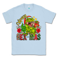 Dusty Blue Merry Rexmas Classic Tee - CowhideDigitalArt