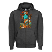 Charcoal Heather fall cross Zipper Hoodie - BundleAndBundleShop