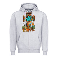 Heather Grey fall cross Zipper Hoodie - BundleAndBundleShop
