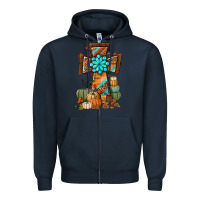 Navy fall cross Zipper Hoodie - BundleAndBundleShop