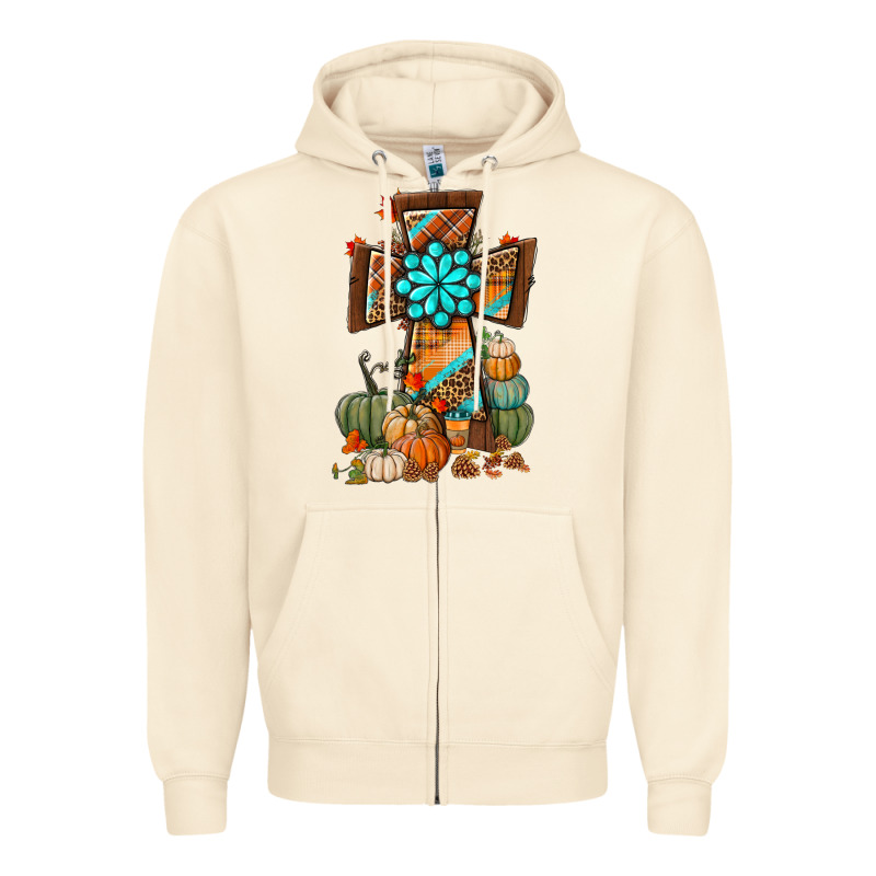 Fall Cross Zipper Hoodie by BundleAndBundleShop | Teevron