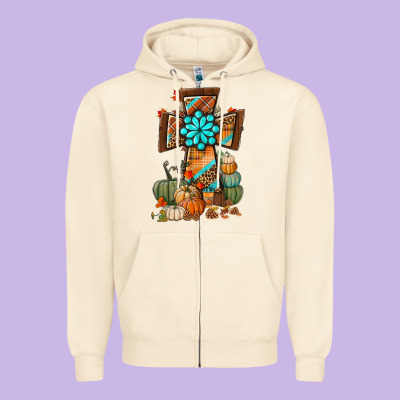 Fall Cross Zipper Hoodie Designed By Bundleandbundleshop