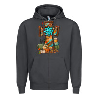 Smoke fall cross Zipper Hoodie - BundleAndBundleShop