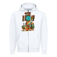 White fall cross Zipper Hoodie - BundleAndBundleShop