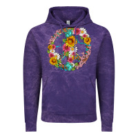 Cloud Purple floral peace sign with gemstone Vintage Hoodie - Artiststas