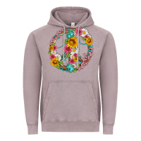 Vintage Zinc floral peace sign with gemstone Vintage Hoodie - Artiststas