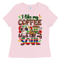 Bubblegum Pink i like my coffee black like my soul Ladies Tee - Zillion Design Studio