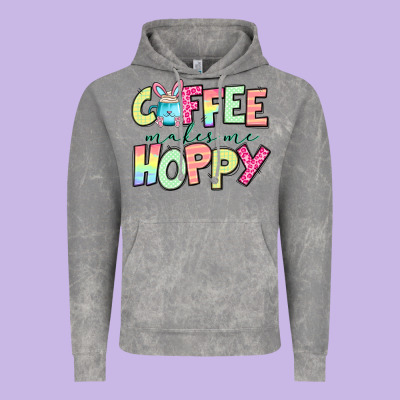 Coffee Makes Me Hoppy Easter Vintage Hoodie Designed By Jasminsmagicworld