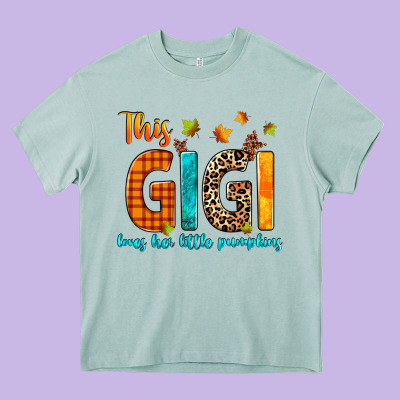 This Gigi Loves Her Little Pumpkins Heavy Core Tee Designed By Texasbilliewilder