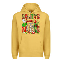 Antique Gold santa's favorite nurse Premium Hoodie - texasbilliewilder