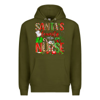 Army Green santa's favorite nurse Premium Hoodie - texasbilliewilder