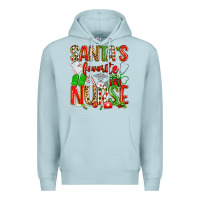 Blue Mist santa's favorite nurse Premium Hoodie - texasbilliewilder