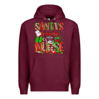 Burgundy santa's favorite nurse Premium Hoodie - texasbilliewilder