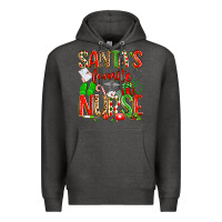 Charcoal Heather santa's favorite nurse Premium Hoodie - texasbilliewilder