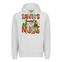 Dove Grey santa's favorite nurse Premium Hoodie - texasbilliewilder