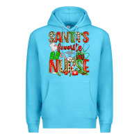 Ocean Blue santa's favorite nurse Premium Hoodie - texasbilliewilder