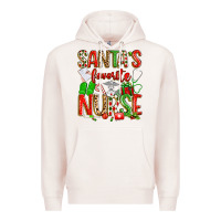 Pale Pink santa's favorite nurse Premium Hoodie - texasbilliewilder