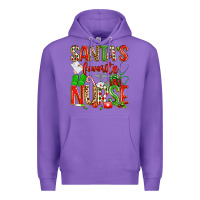 Purple santa's favorite nurse Premium Hoodie - texasbilliewilder