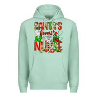 Seafoam santa's favorite nurse Premium Hoodie - texasbilliewilder