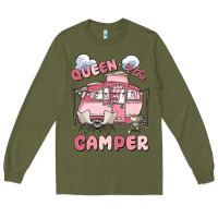 Army Green queen of the camper Long Sleeve Tee - MaliasSmallBusiness