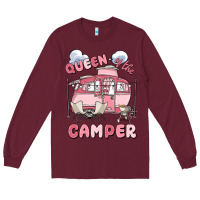 Burgundy queen of the camper Long Sleeve Tee - MaliasSmallBusiness