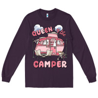 Plum queen of the camper Long Sleeve Tee - MaliasSmallBusiness