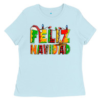 Baby Blue feliz navidad Ladies Tee - Zillion Design Studio