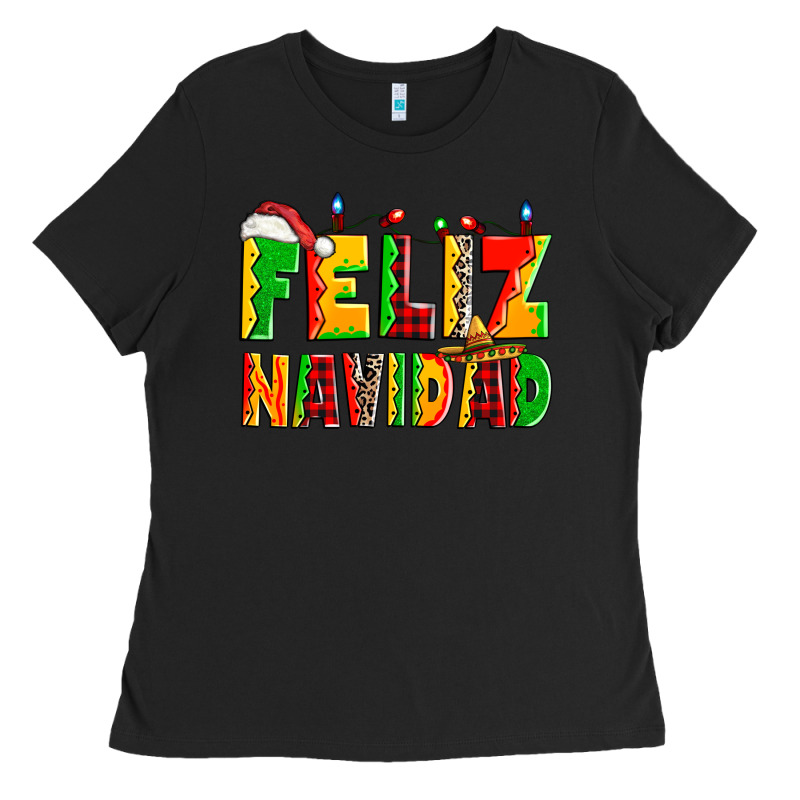 Feliz Navidad Ladies Tee by Zillion Design Studio | Teevron