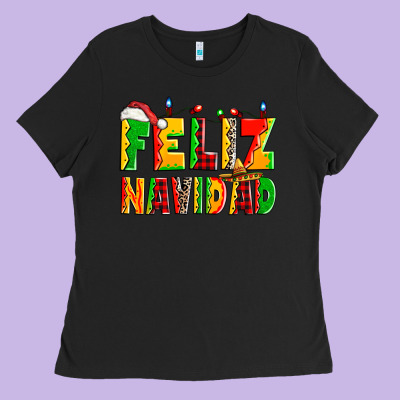 Feliz Navidad Ladies Tee Designed By Zillion Design Studio