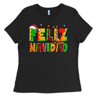 Black feliz navidad Ladies Tee - Zillion Design Studio