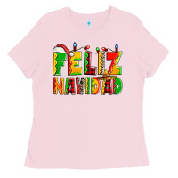 Bubblegum Pink feliz navidad Ladies Tee - Zillion Design Studio