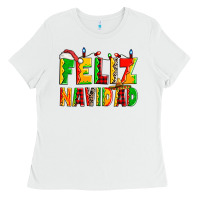 White feliz navidad Ladies Tee - Zillion Design Studio
