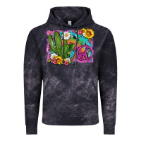 Cloud Black cactus peace sign flowers and tie dye Vintage Hoodie - Artiststas