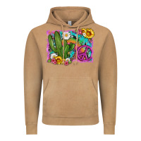 Vintage Camel cactus peace sign flowers and tie dye Vintage Hoodie - Artiststas