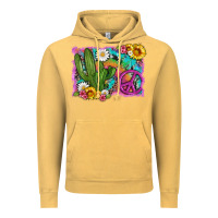 Vintage Mustard cactus peace sign flowers and tie dye Vintage Hoodie - Artiststas