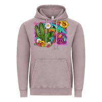Vintage Zinc cactus peace sign flowers and tie dye Vintage Hoodie - Artiststas