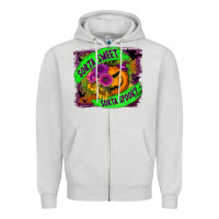 Dove Grey sorta sweet spooky Zipper Hoodie - BundleAndBundleShop