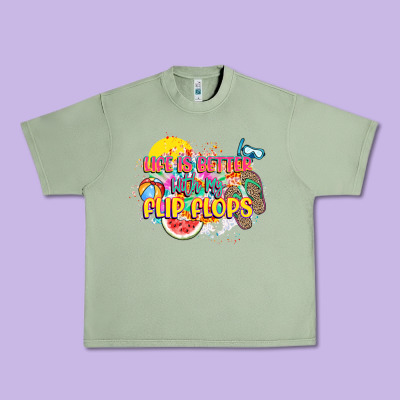 Life Is Better With My Flip Flops Urban Heavy Tee Designed By Nancycooperartshop